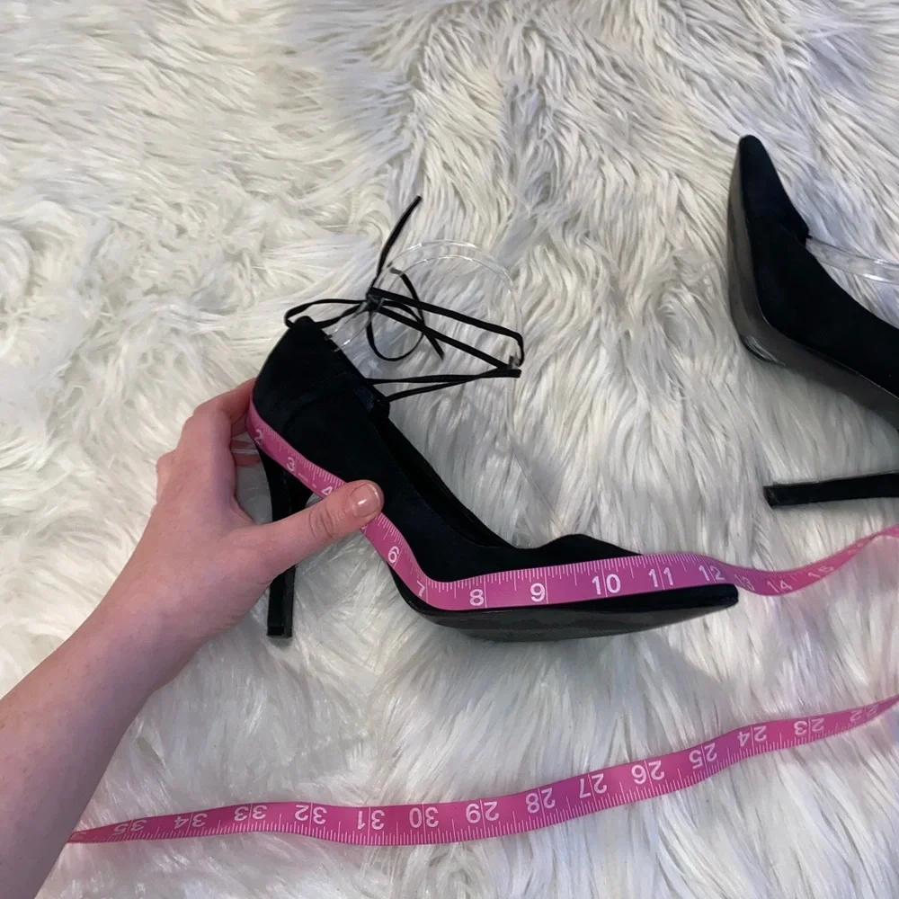 Guess black micro suede black size 8.5 lace up heels